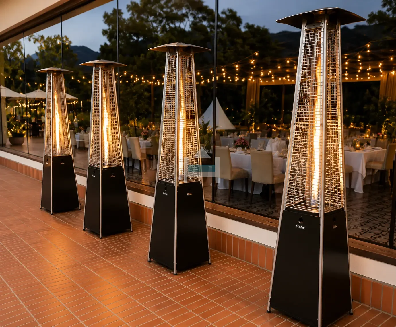 calefactor de piramide para eventos