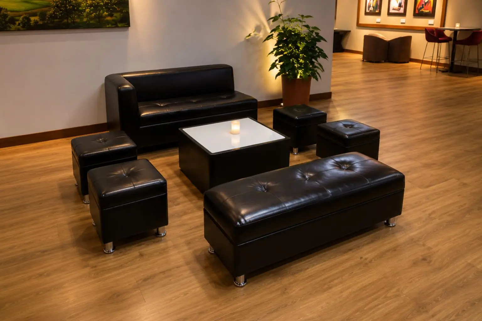 salas negras en cuero para eventos sociales y empresariales en bogota